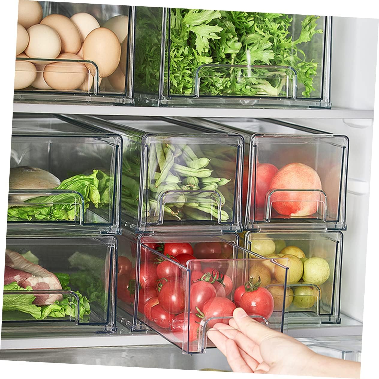 Refrigerator Storage Box Fridge Organizer Food Storage Containers Bins Fridge