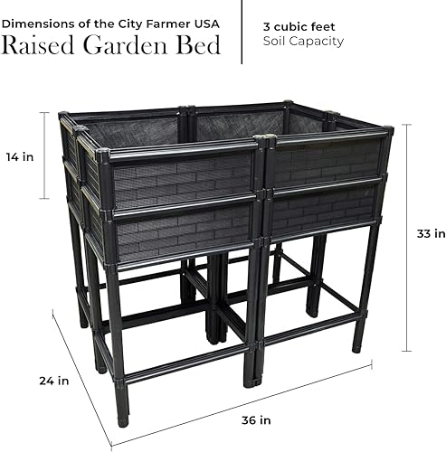 Miniatura 31 de Cama de jardín elevada con patas y malla, material no tóxico protegido contra el sol, 36 pulgadas de largo x 24 pulgadas de ancho x 27 pulgadas