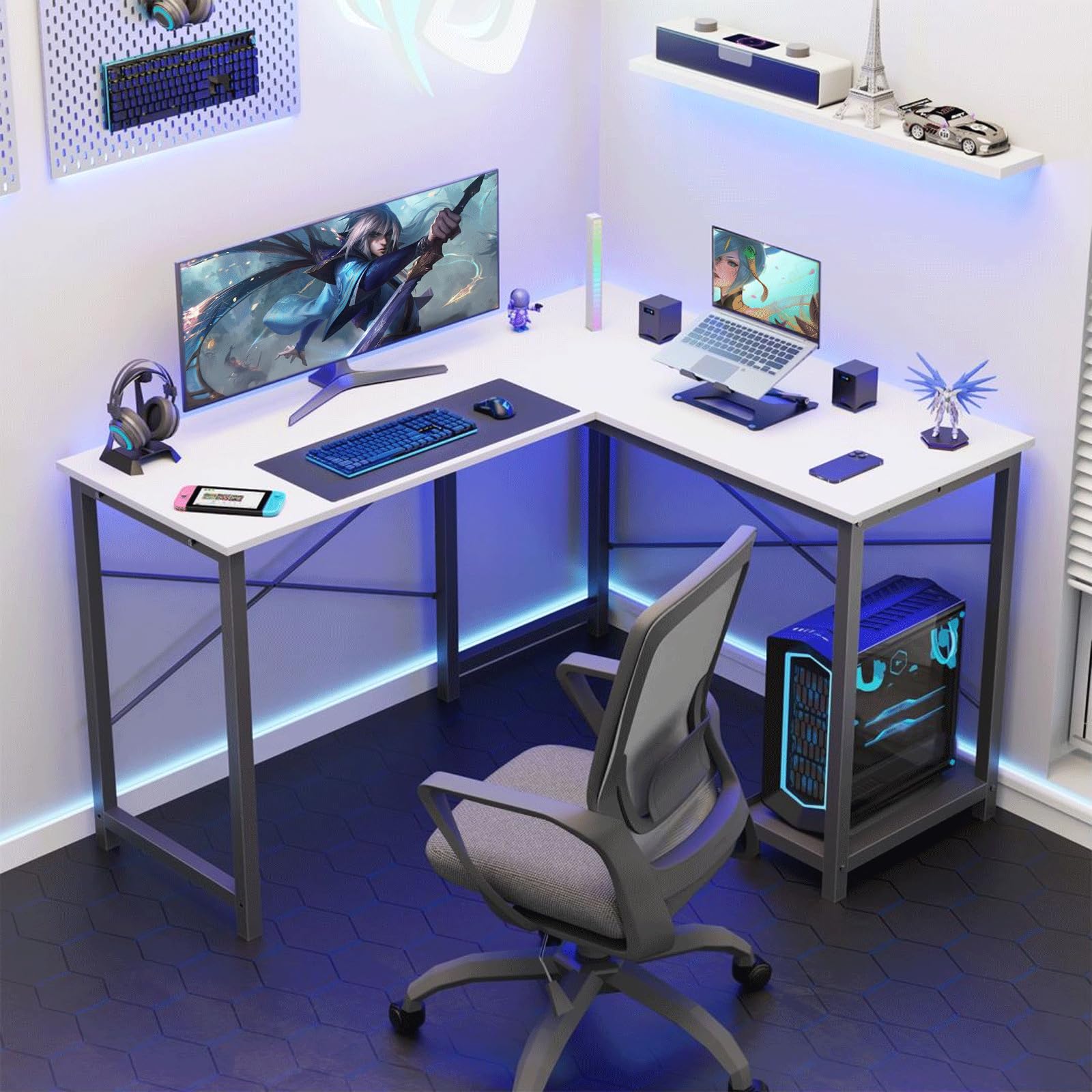 Amazon.com: L-Shaped Wooden PC Desk for Gaming and Work - 50 Inch Amazon.com: L-Shaped Wooden PC Desk for Gaming and Work - 50 Inch