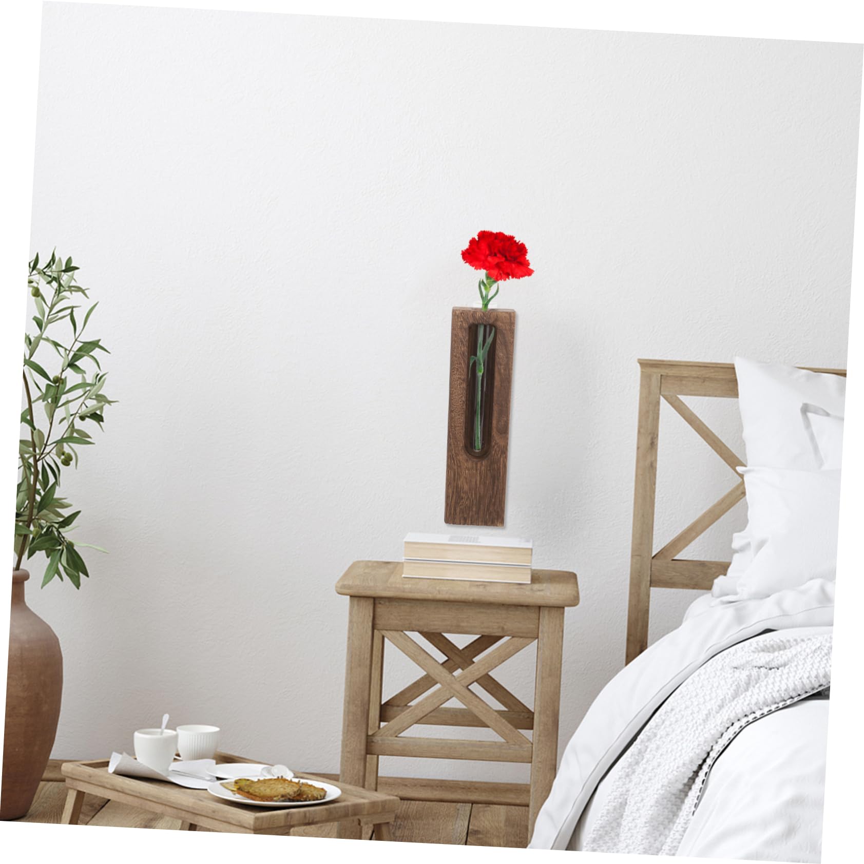 Vase Hydroponique Mural en Verre avec Support en Décoration Murale pour Plantes Suspendues Jardinière Verticale Maison Bureau Vase et Élégant