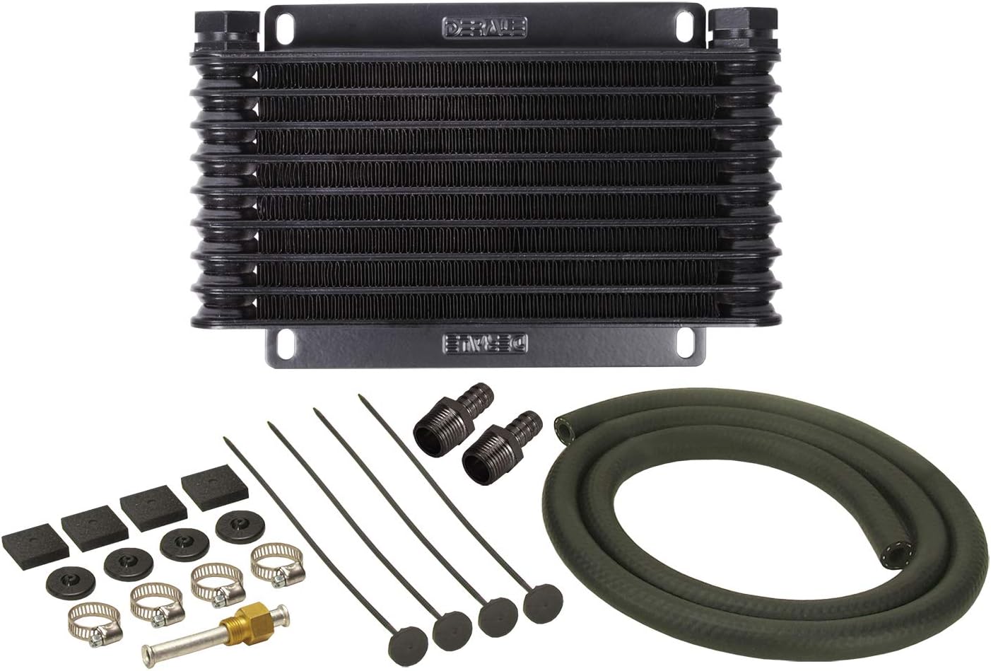 Derale 13612 Series 9000 Plate and Fin Transmission Oil Cooler , Black