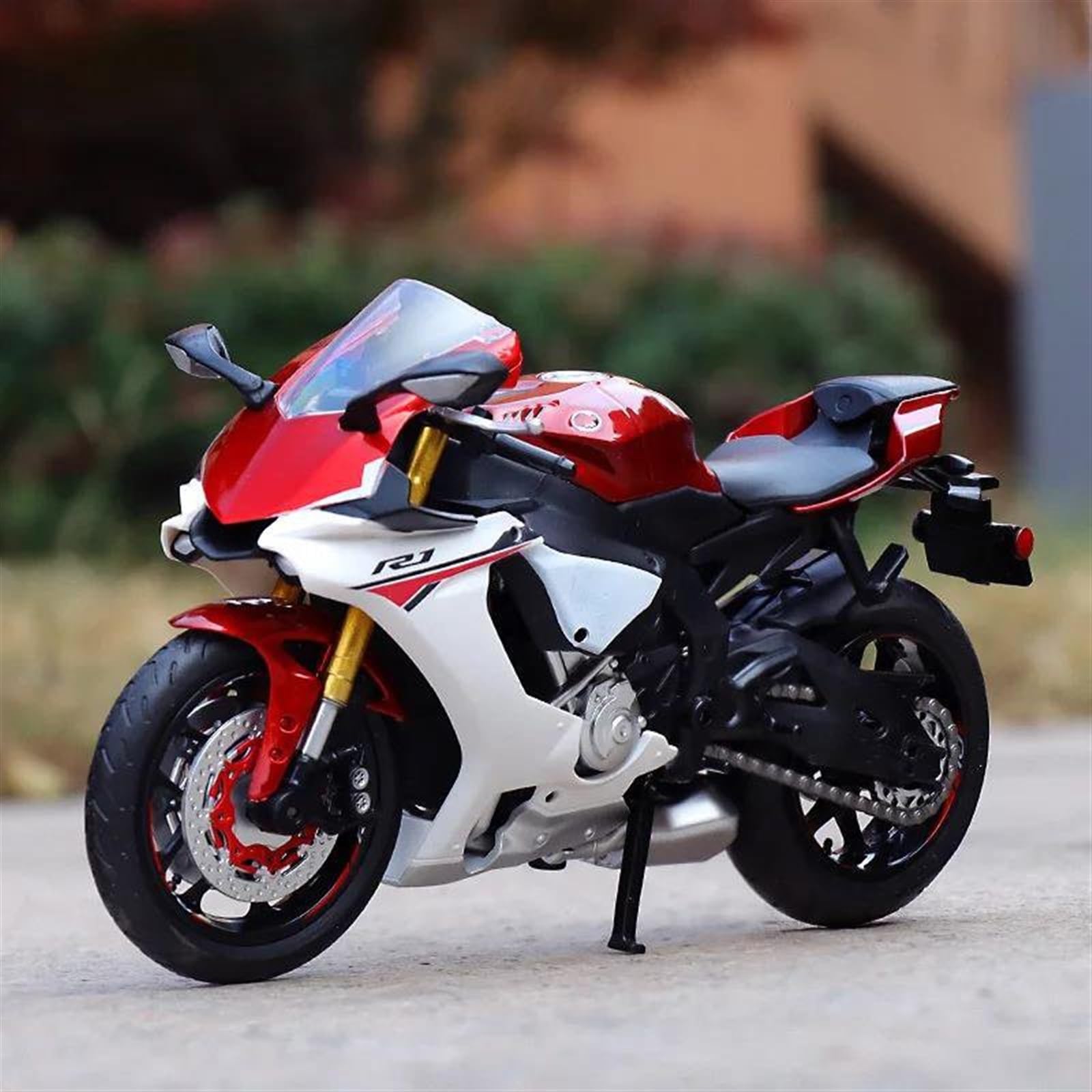 SEYXF Motorbike Toy Motorcycle Model Simulation Alloy Toy 1:12 for Yamah YZFR1(Red Foam Box)