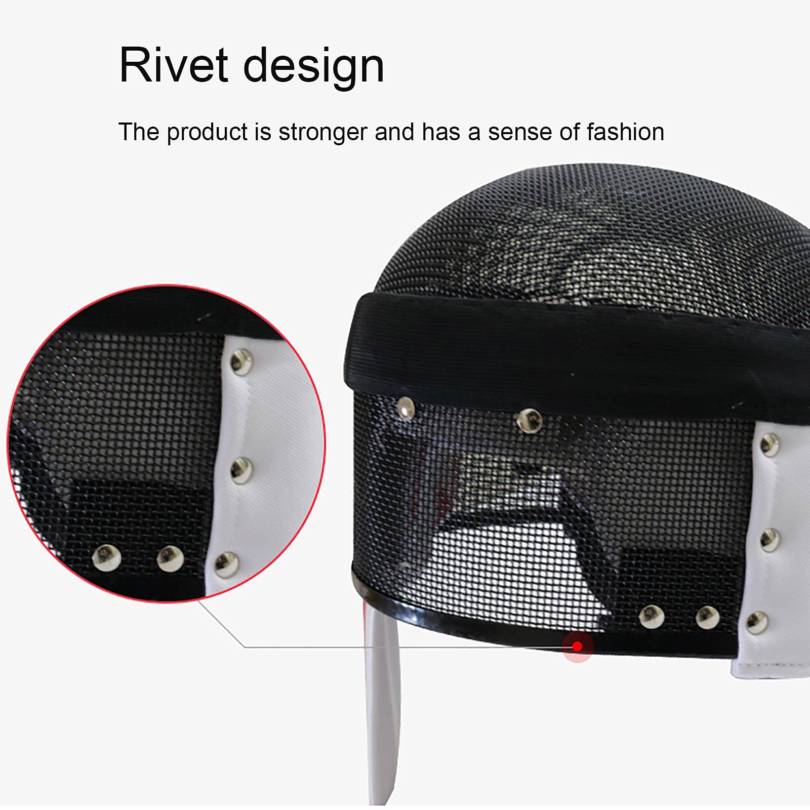 Masque Sportif d'escrime, Casque de Protection des clôtures avec Bavoir rembourré pour la Pratique Quotidienne et la compétition Noire (S