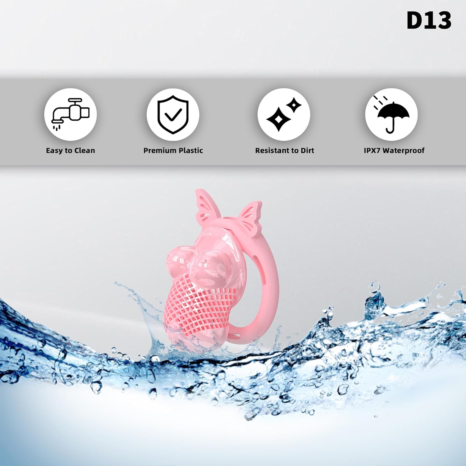 Male Plastic Chastity Cage Sex Toys – Lightweight Chastity Device with 4 Size Silicone Cock Ring & Invisible Lock, Large Cock Cage with Elastic Belt Bondage Gear for Penis Exercise Control