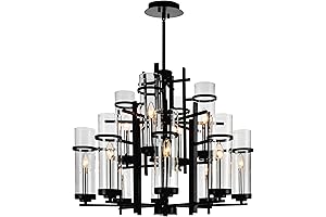 CWI Lighting Sierra 12 Light Up Chandelier with Black Finish Fom