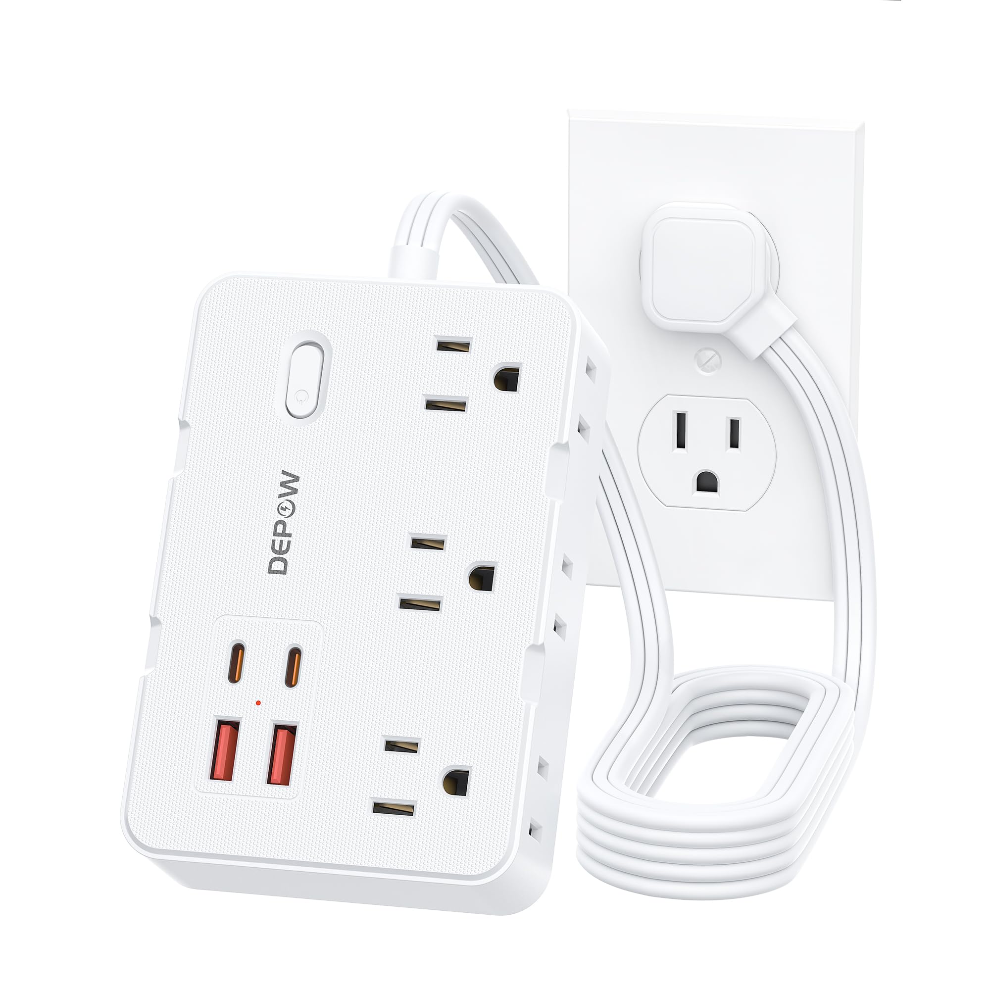 DEPOW Power Strip, cable de extensión de 3 pies