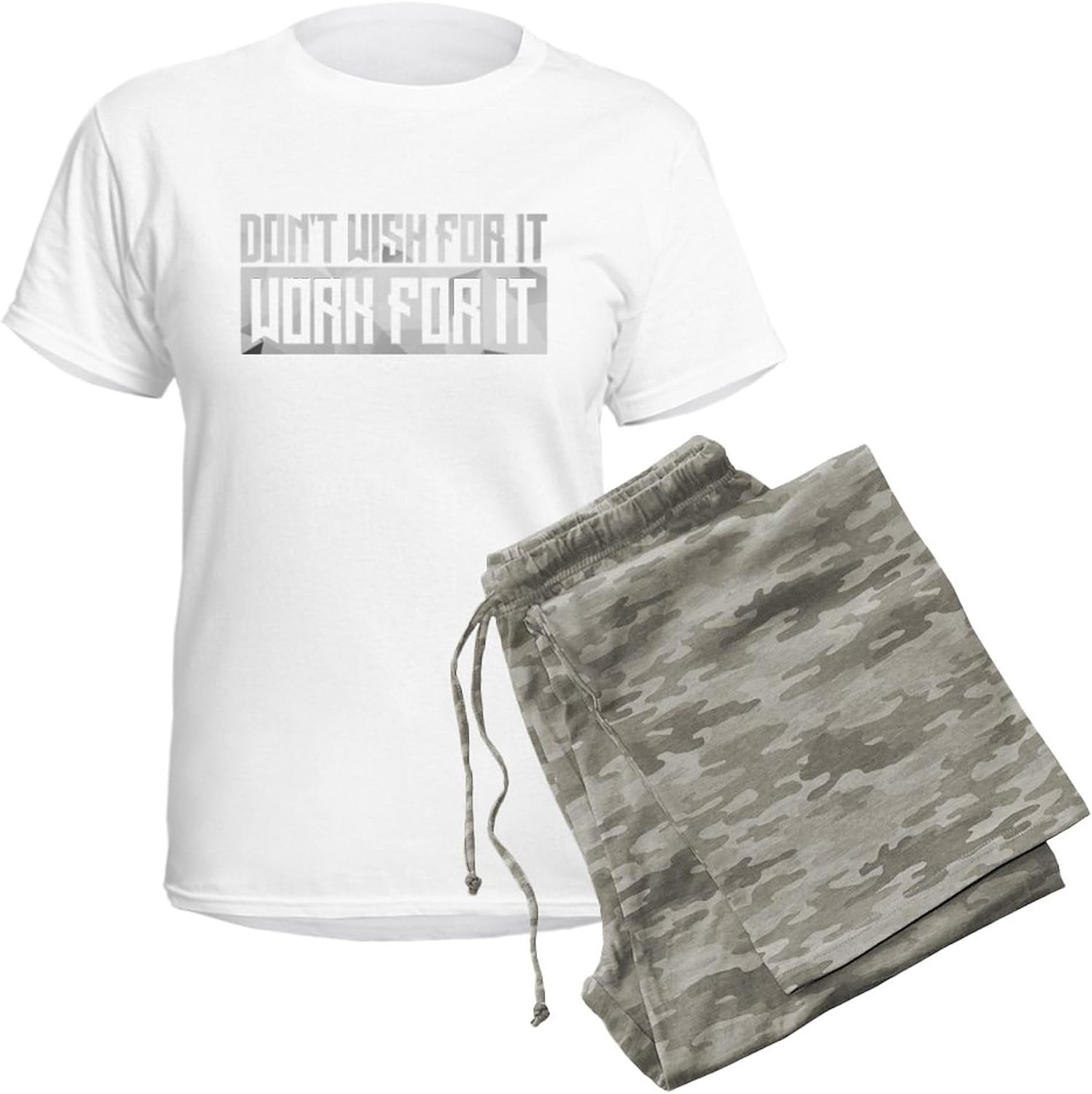 CafePress Don't Wish for It Women's Light Pajamas Women's Novelty Cotton Pajama Set, Comfortable PJ Sleepwear