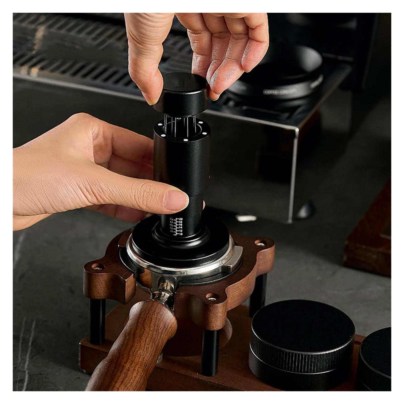Pressino espresso 2-in-1 di ricambio a molla con WDT, 51/53/58mm