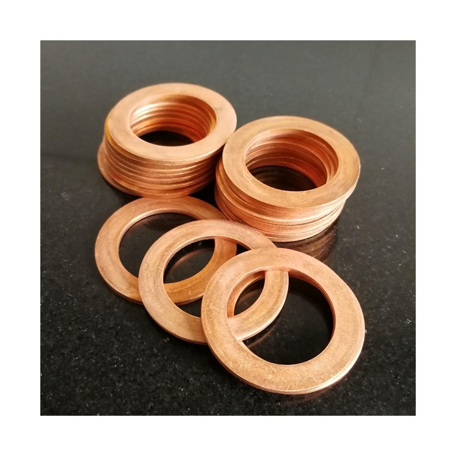 Arandelas, Arandela Plana de Cobre M25 Junta Sellado Diámetro Interior 25 mm Anillo Hoja Fina T3 Rojo(25x32x1 (20pcs))