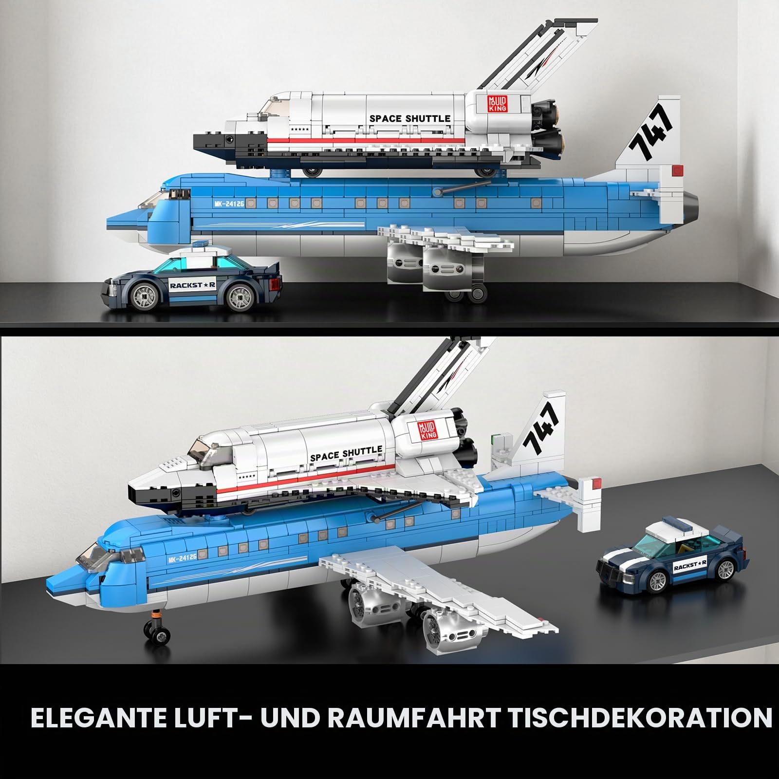 Mould King City Flugzeug Spielzeug Bausatz, 1279 PCS Flugzeug Modell mit Polizei Auto, Classic Flughafen Klemmbausteine für Erwachsene ab 14 Jahren