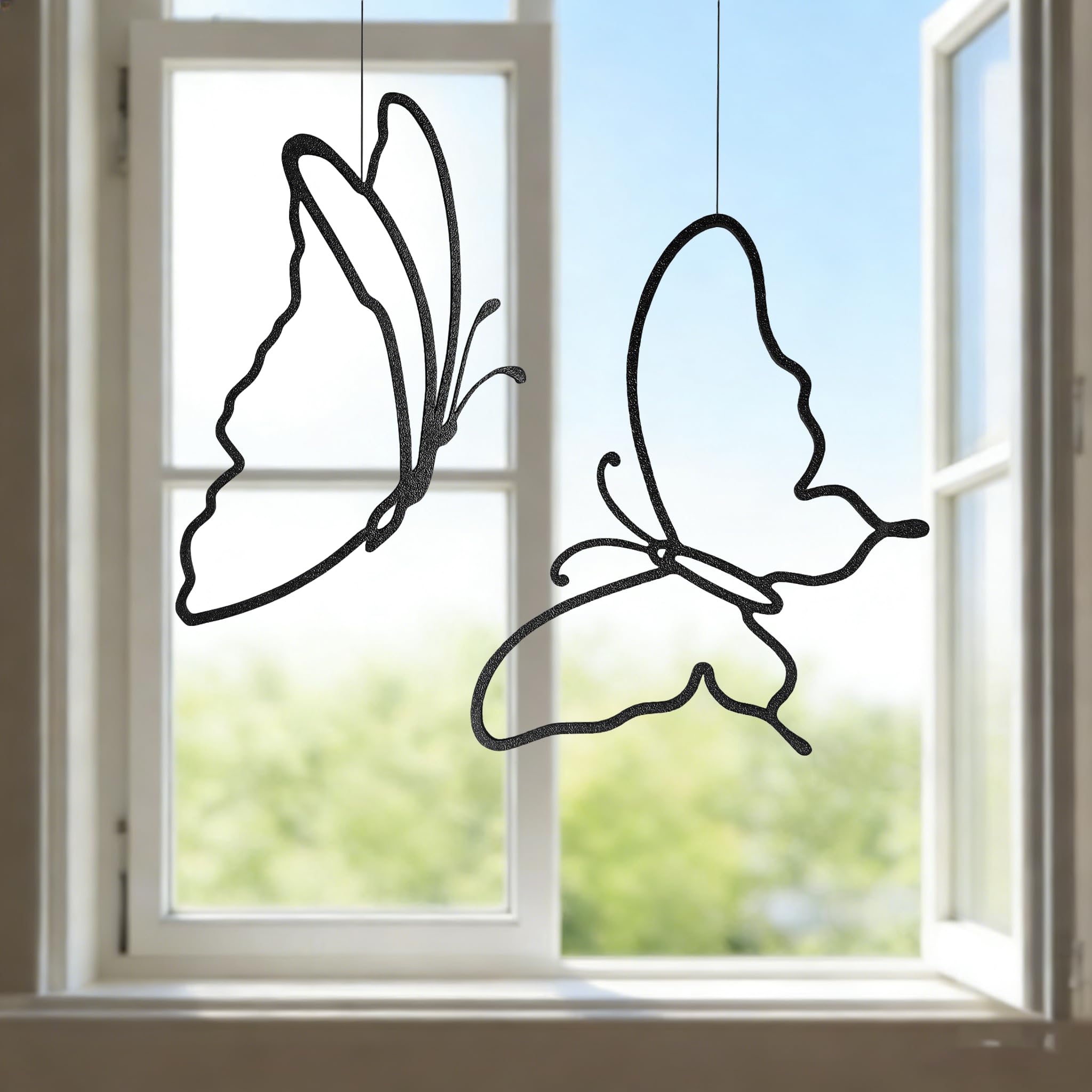 Lineart Vögelset zum Aufhängen Elegant Zeitloses Design fensterdeko hängend Fensterdeko Hängend Modern Ganzjährige Fensterdekos hängends Fensterschmuck Frühlingsdeko Wanddeko