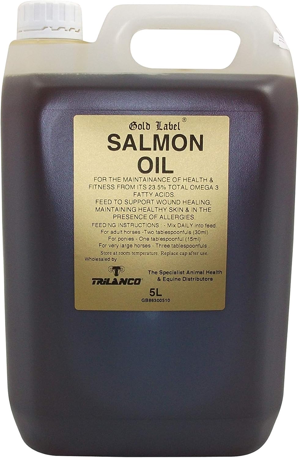 Gold Label Etiqueta Dorada Aceite de salmón, Unisex, Transparente, 5 L