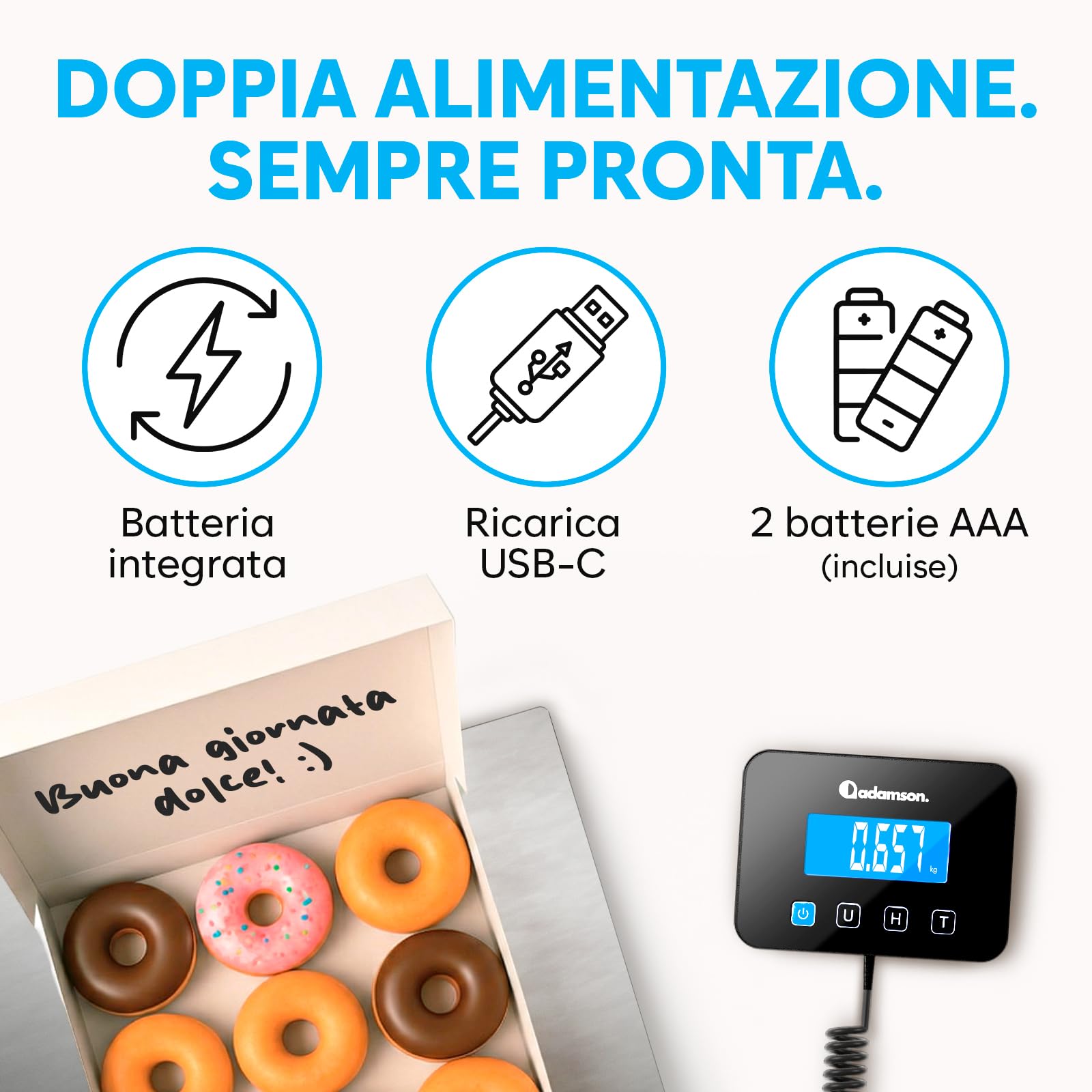Bilancia Professionale 300 kg Alta Precisione con Funzione Hold/Tara Argento