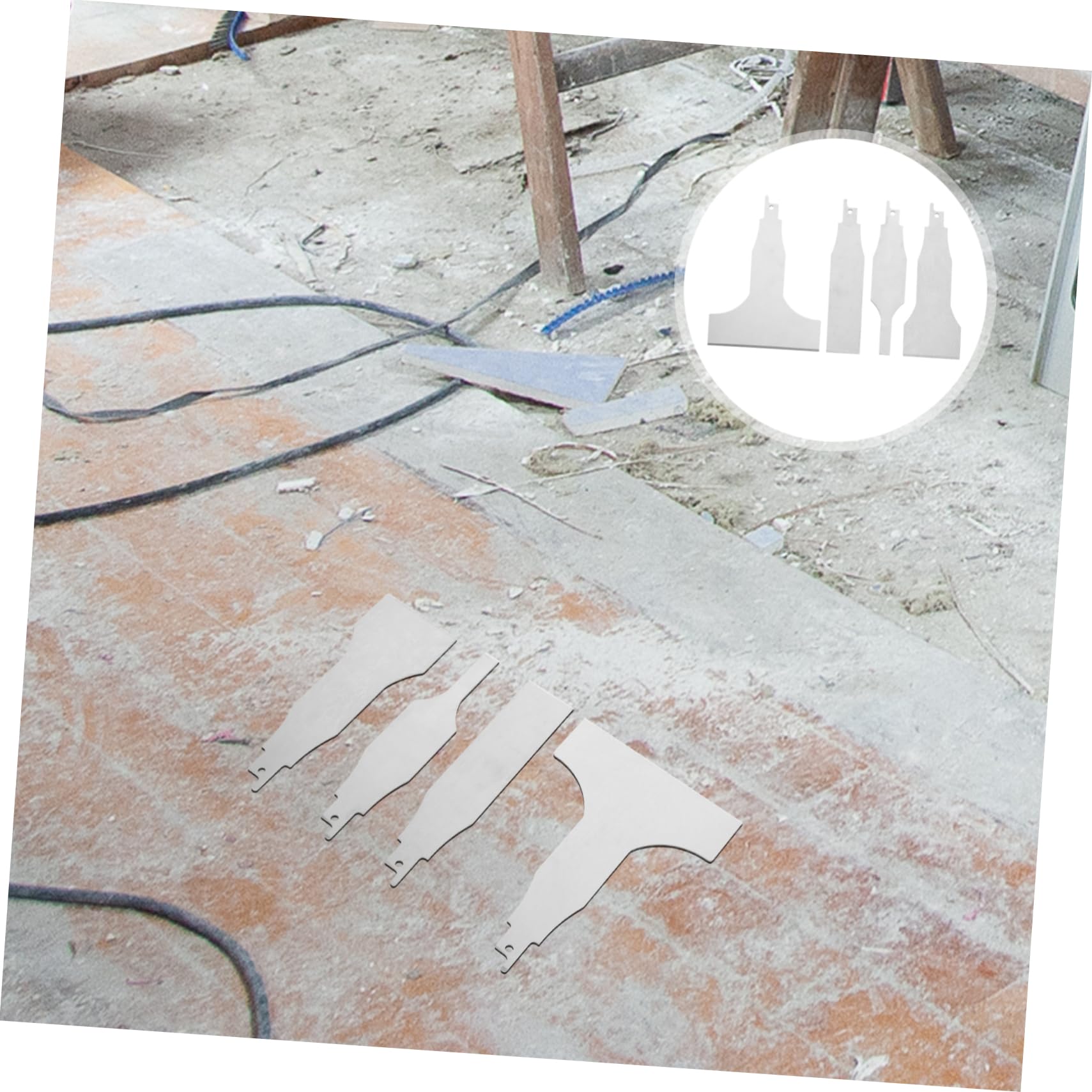 SHINEOFI 4pezzi Raschietto Per Raschiare Accessorio Per Seghe Alternative Utensile Per Raschiare Multifunzionale Pala in Acciaio Inossidabile Raschietto Per Costruzione e Pulizia Confezione