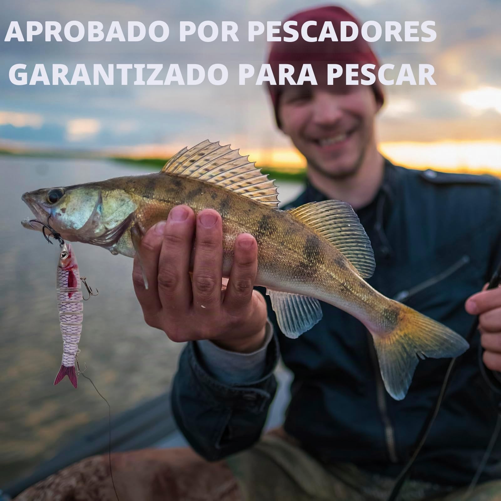 5pcs Señuelos Pesca, Señuelos Artificiales De Pesca, Cebos de Pescar Multi Articulados para Agua Dulce o Salada, Duro del Senuelo Cebos de Mar Spinning para Trucha, Lubina, Perca, Lucio