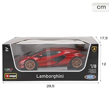 Amazon.com: Bburago Lamborghini Sian FKP 37 Red with Copper