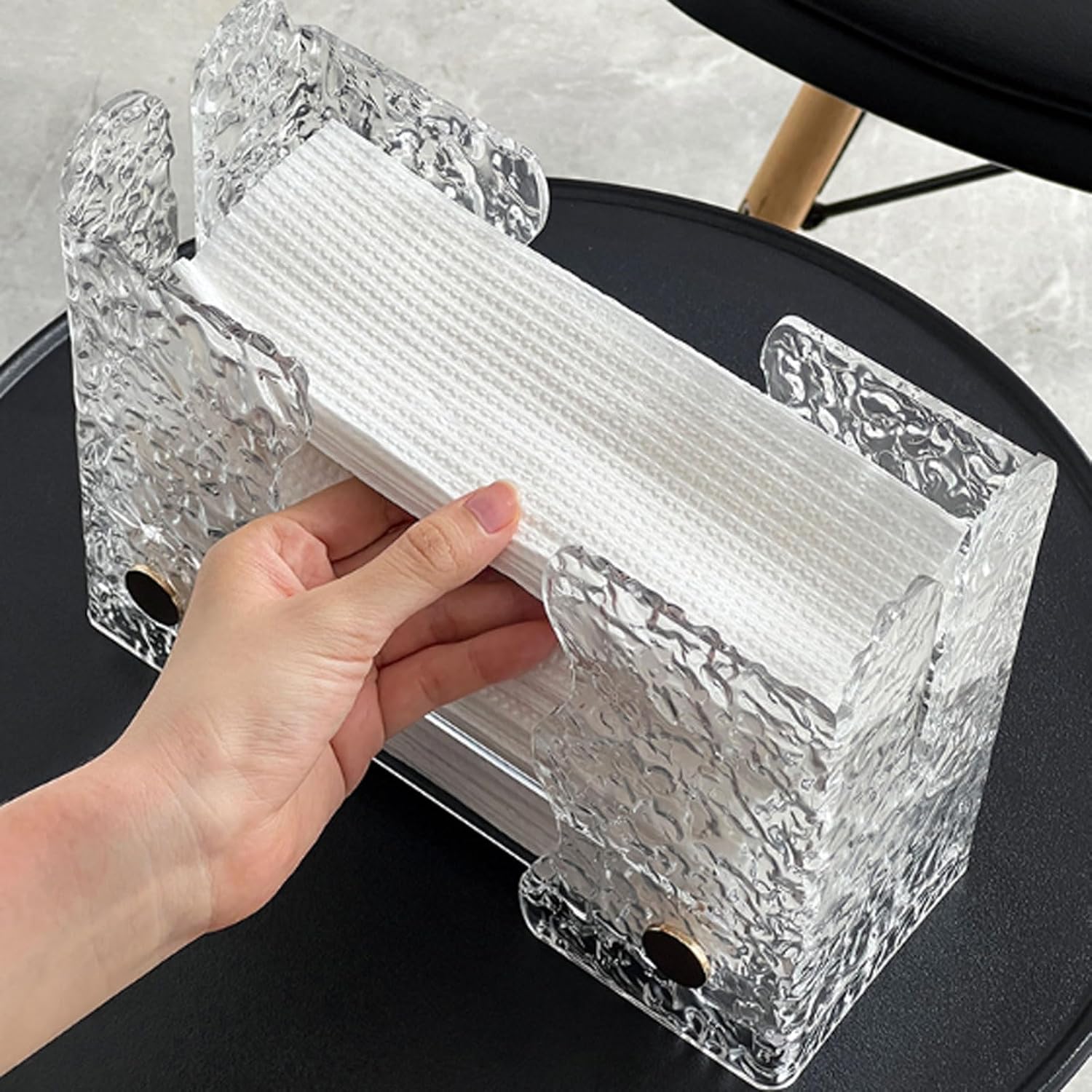 Water Ripple Acrylic Tissue Box - Bathroom Kitchen Storage Organizer Multi-Purpose Paper Towel Napkin Holder