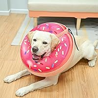 Vista 8 de BEAUTYZOO - Collar inflable suave para perros y gatos, alternativa a conos postoperatorios, con forma de donut, para evitar lamidos, color rosa