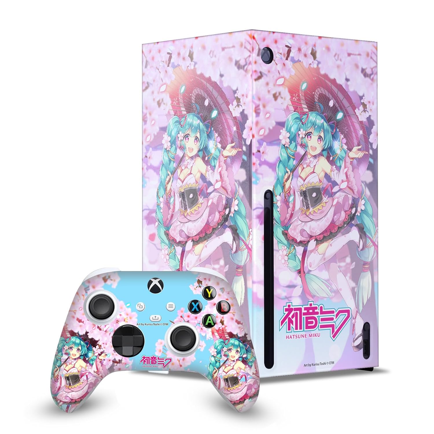 Head Case Designs Officially Licensed Hatsune Miku Sakura Graphics Game Console Wrap and Game Controller Skin Bundle Compatible With Xbox Series X
