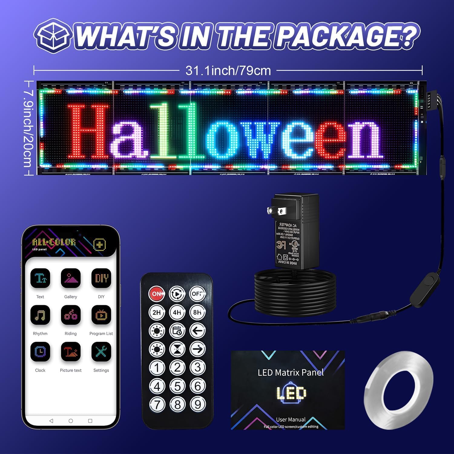 Devil Eyes Light for Windshield Trucks/Semi Trucks Programmable LED Eyes [Upgraded Chip Two Screens 100% Synchronized] 69"x7.5" with APP & Remote Control 5V USB Powered (1 Pcs)