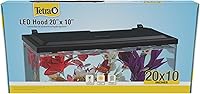 Tetra LED Aquarium Hood 20x10 Inches - Low-Profile Black Canopy with Energy-Efficient Hidden Lighting for 10-16 Gallon Tanks
