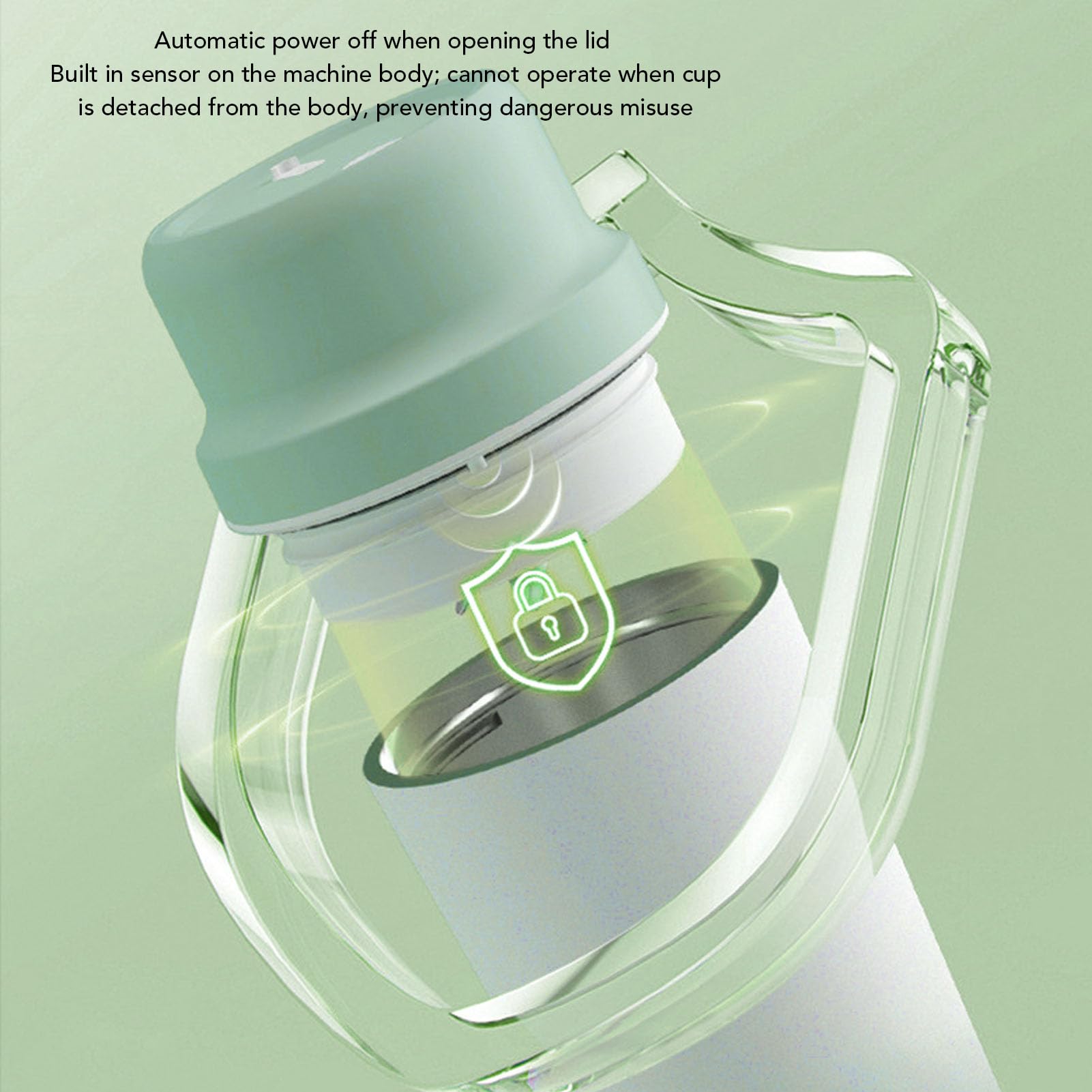 Tazza frullatore portatile senza fili verde, spremiagrumi isolato in acciaio inossidabile 304 da 650 ml con 20 lame, mini mixer ricaricabile per bevande alla frutta,