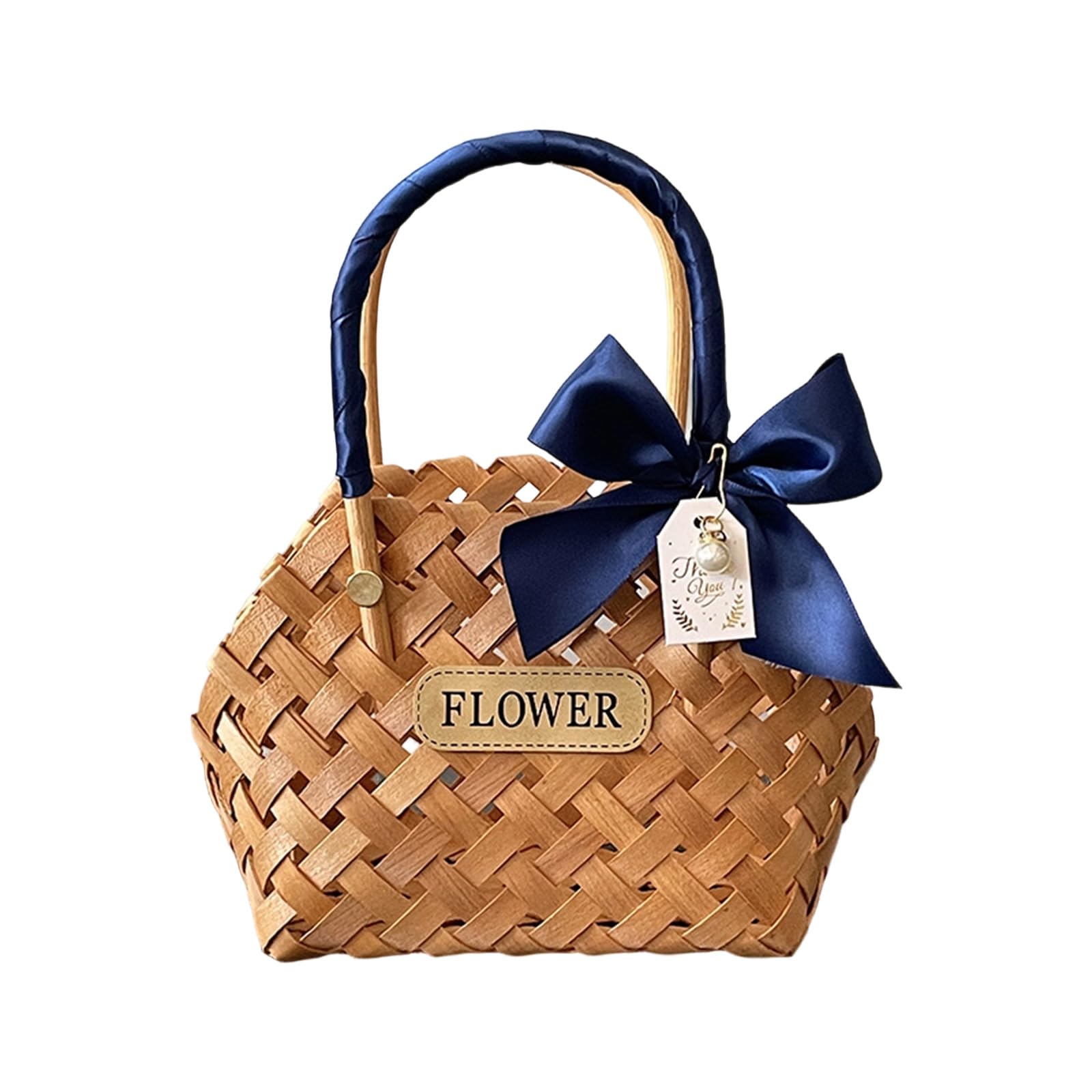 Handcrafted Wood Flower Basket with Rustics Charm for Living Room or Offices Multipurpose Decorative Basket
