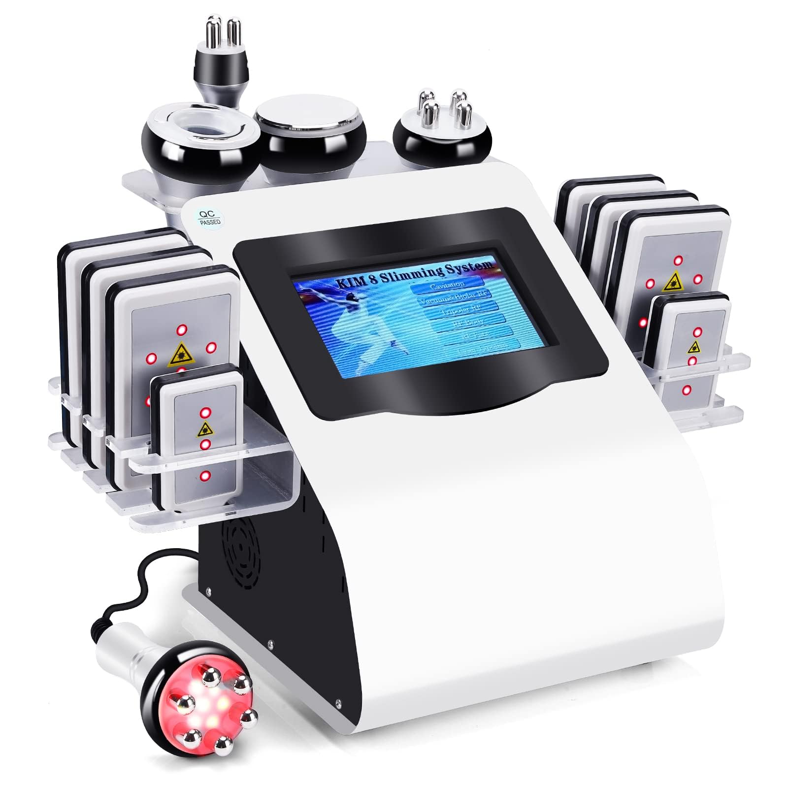 Macchina Dimagrante 6 in 1, Macchina di Cavitazione 80 K, Macchina di Cavitazione di RF, Macchina Multifunzionale per Bellezza Viso Corpo, 110 V-220 V