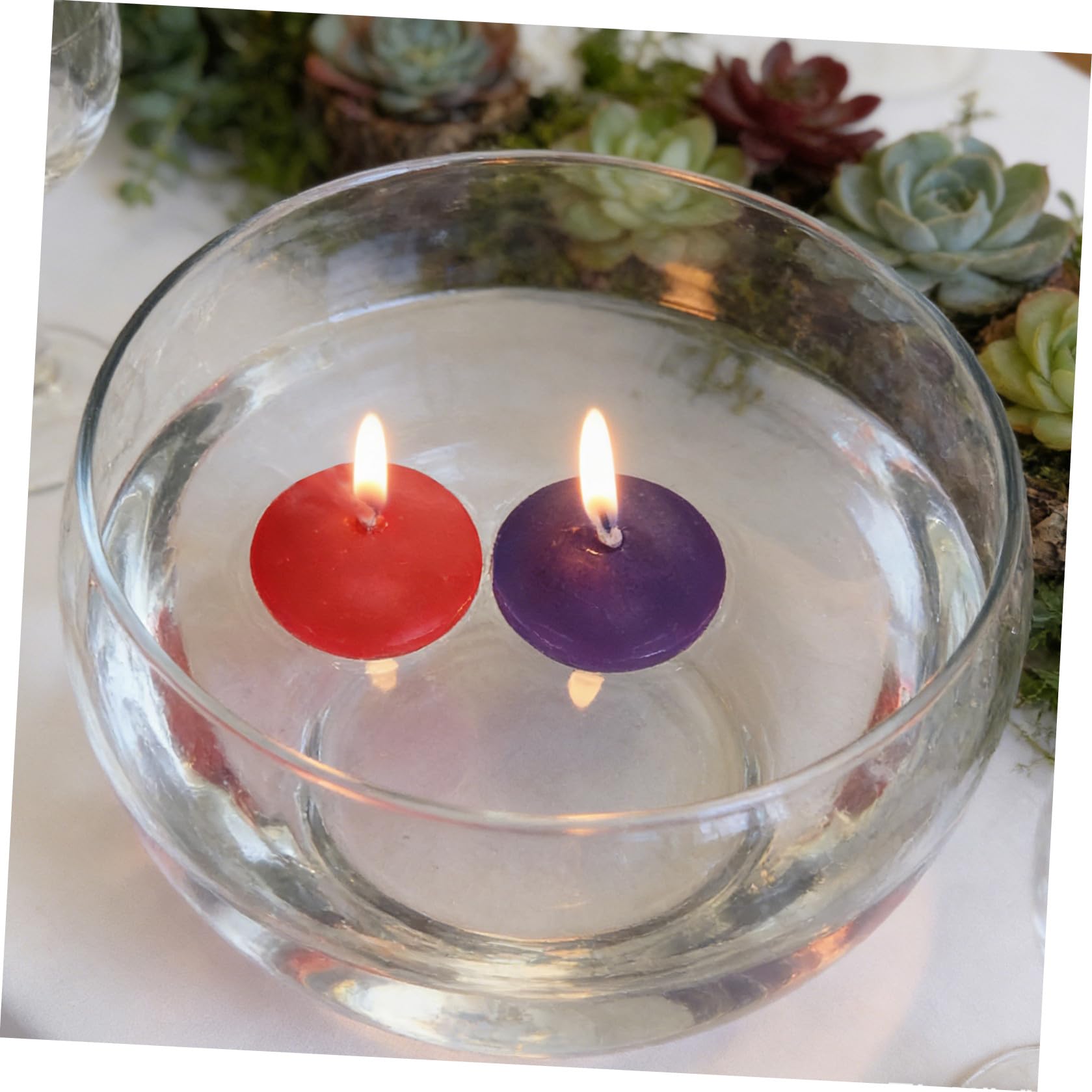 ULTECHNOVO 40 Pezzi Candele Galleggianti Performance Stabile in Acqua in Paraffina e Cotone Eleganti per Decorazioni Piscina e Matrimoni per Atmosfera Romantica
