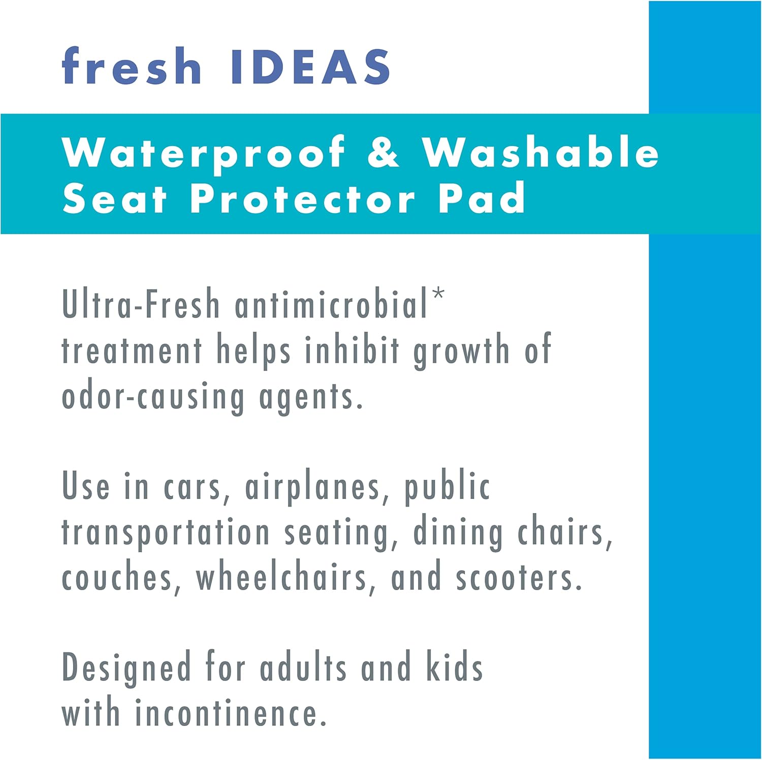 FRESH IDEAS Waterproof & Washable Seat Protector Pad, Tan, 2-Pack