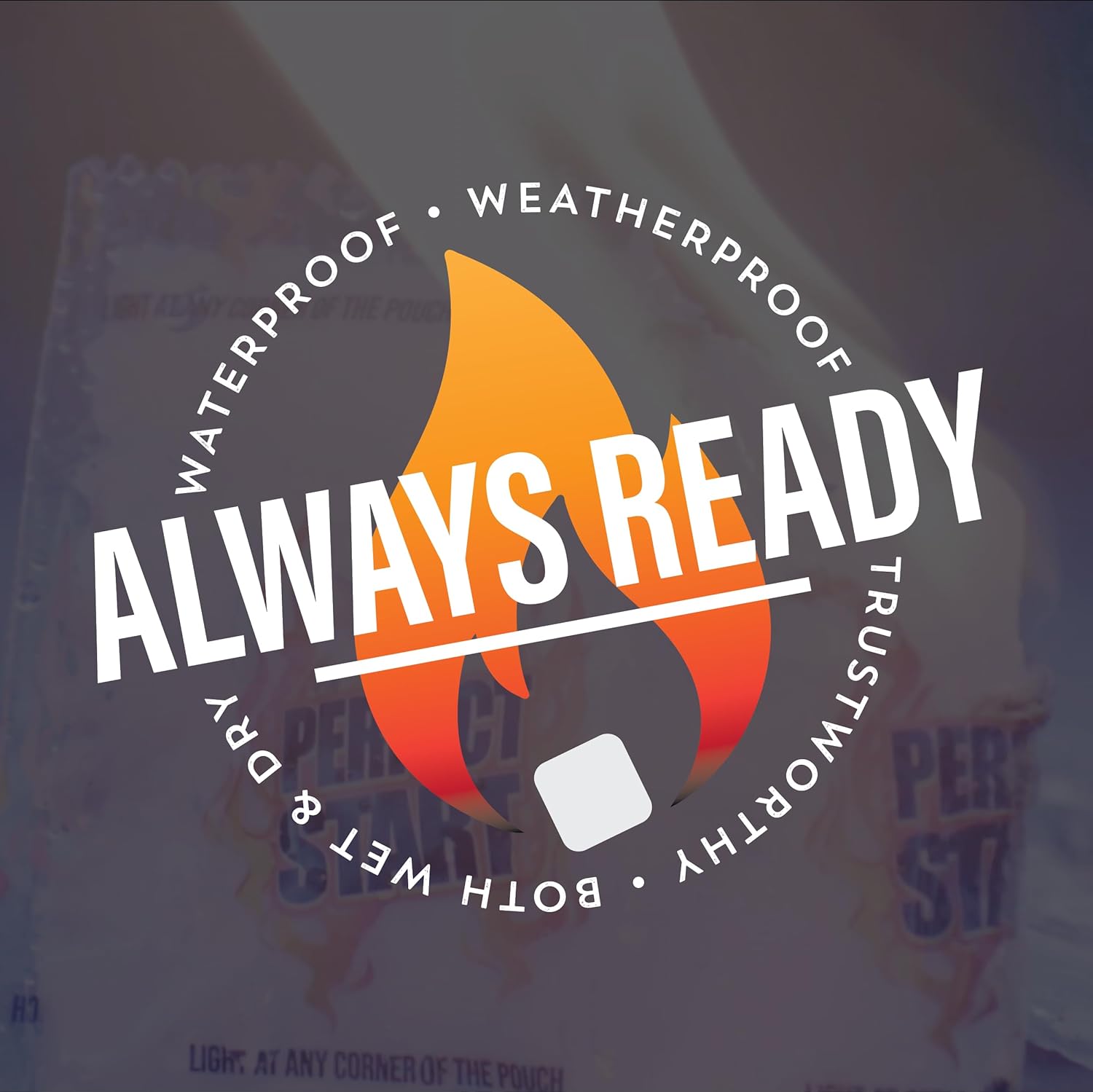The Perfect Start Fire Starters - Waterproof - All-Purpose for Campfires, Fire Pits, Fireplaces, Charcoal & More - All Weather, Safe, Non-Combustible & Easy to Use for Camping, Hiking, Outdoor Cooking