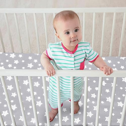 Miniatura 6 de Pack and Play Sheets - Juego de 4 sábanas para cuna, sábana bajera elástica para cuna, compatible con Graco Pack n Play, material suave y