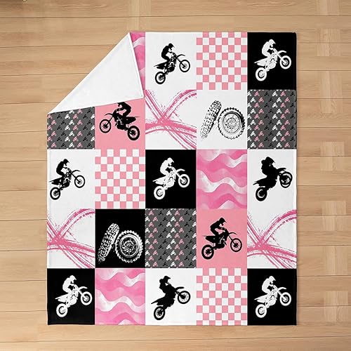 Miniatura 5 de Erosebridal Manta ligera de motocross estilo grunge, manta de retazos para decoración de dormitorio, manta de forro polar de motocross juvenil ultra