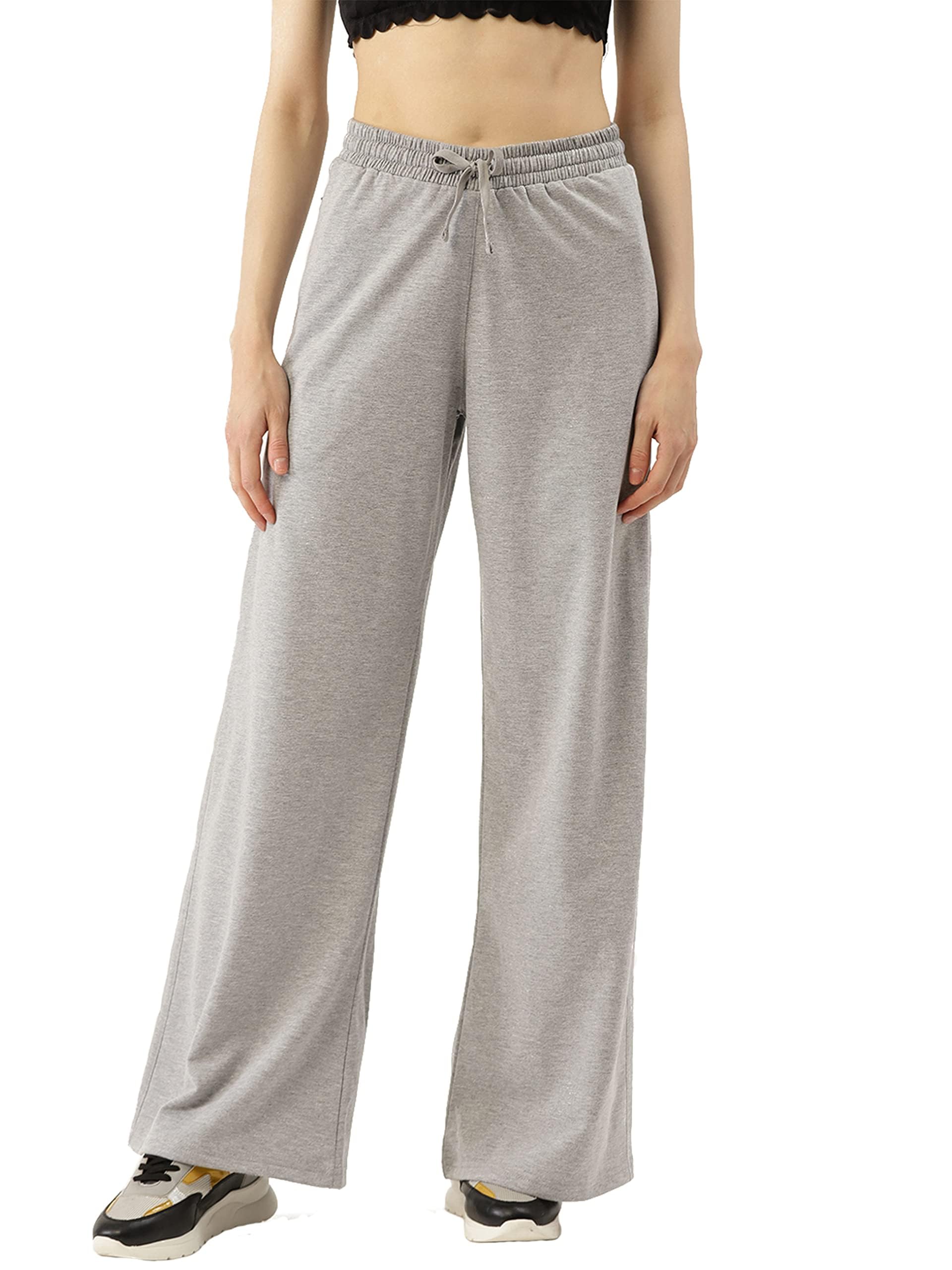 femea Women Solid Wide Leg Track Pants-picture-11