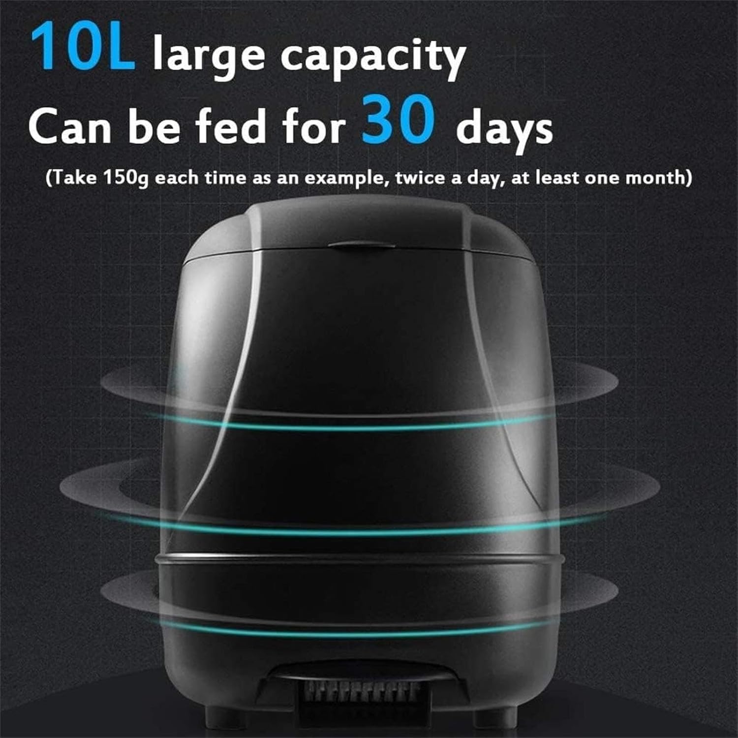 Automatic Fish Feeder, 10 L Large Capacity Electric Food Feeding Dispenser, Outdoor Intelligently Fish Feeding