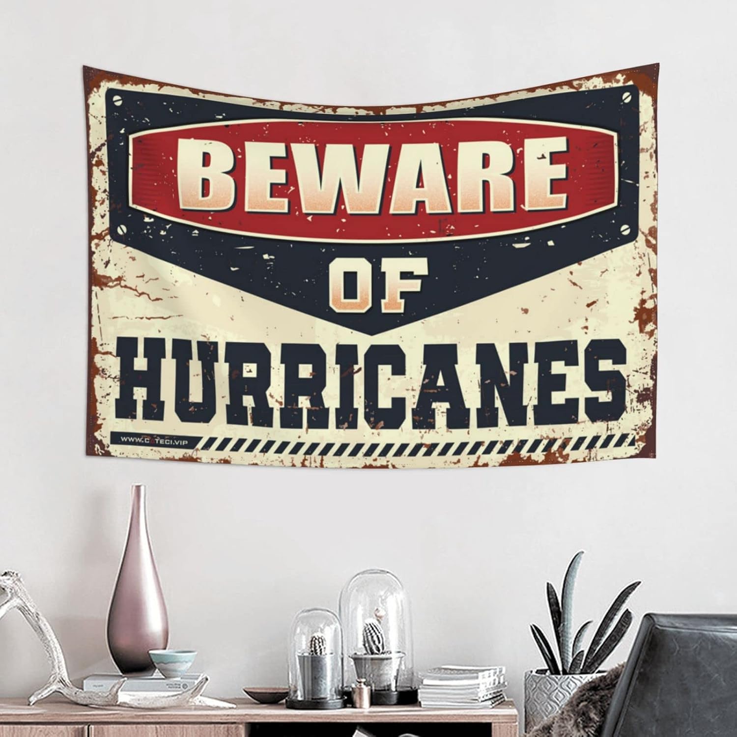 Man Cave Decor And Accessories Beware Of Hurricanes Tapestry Funny Home Decor Funny Bedroom Decor(100X150CM)