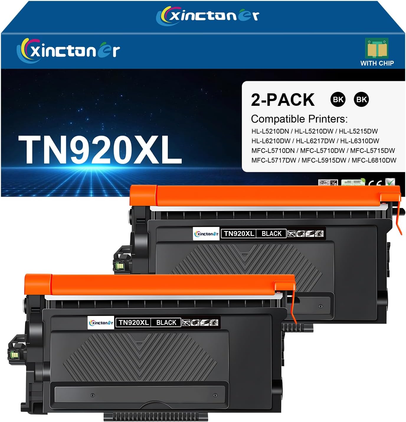 TN920XL TN920 Toner Cartridge Compatible for Brother TN920 TN920XL TN-920XL TN920XXL Toner High Yield for Brother HL-L6210DW HL-L6210DWT HL-L5210DN HL-L5210DW HL-L5210DWT Printer (2 Pack)