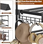 Shoe Rack, 5 Tier Shoe Organizer, Metal Shoe Rack for Closet, Shoe Storage for Front Door Entrance, Closet & Entryway, Easy to Assemble