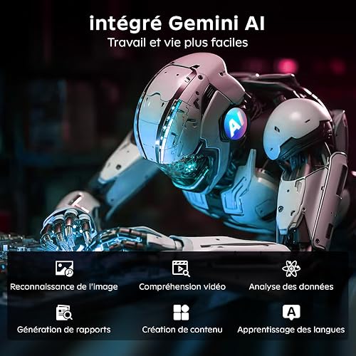 Android 16 Tablet 11 Inch with Gemini AI, T7250 Octa-Core, 24GB RAM + 256GB ROM /2TB TF, 16MP+8MP, 1920x1200 IPS HD Display, 8000mAh, Widevine L1, GPS, 2 in 1 Tablets with Keyboard Mouse Stylus - 3