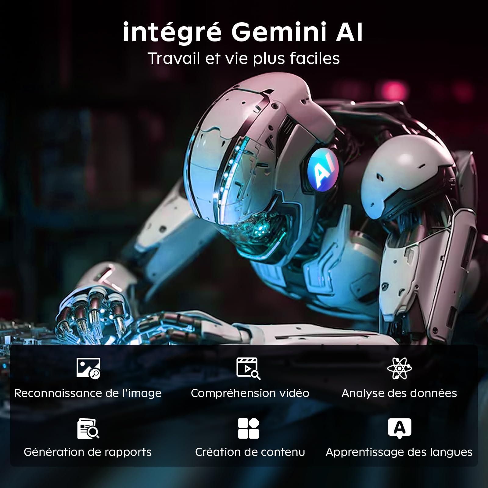 11 Pouces Tactile Android 16 Tablette avec Gemini AI|T7250 Octa-Core| 24Go RAM+256Go ROM(TF 2To)| 16MP+8MP|1920x1200 IPS HD Display|Certifié Widevine L1|GPS|8000mAh|5G WiFi|Clavier+Souris+Coque (Gris)