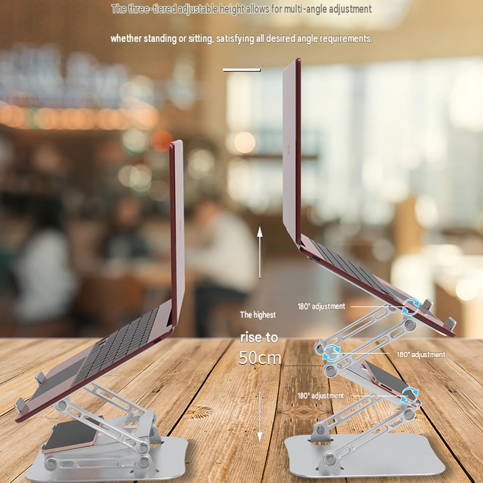 Soporte para portátil con estructura de aleación de aluminio