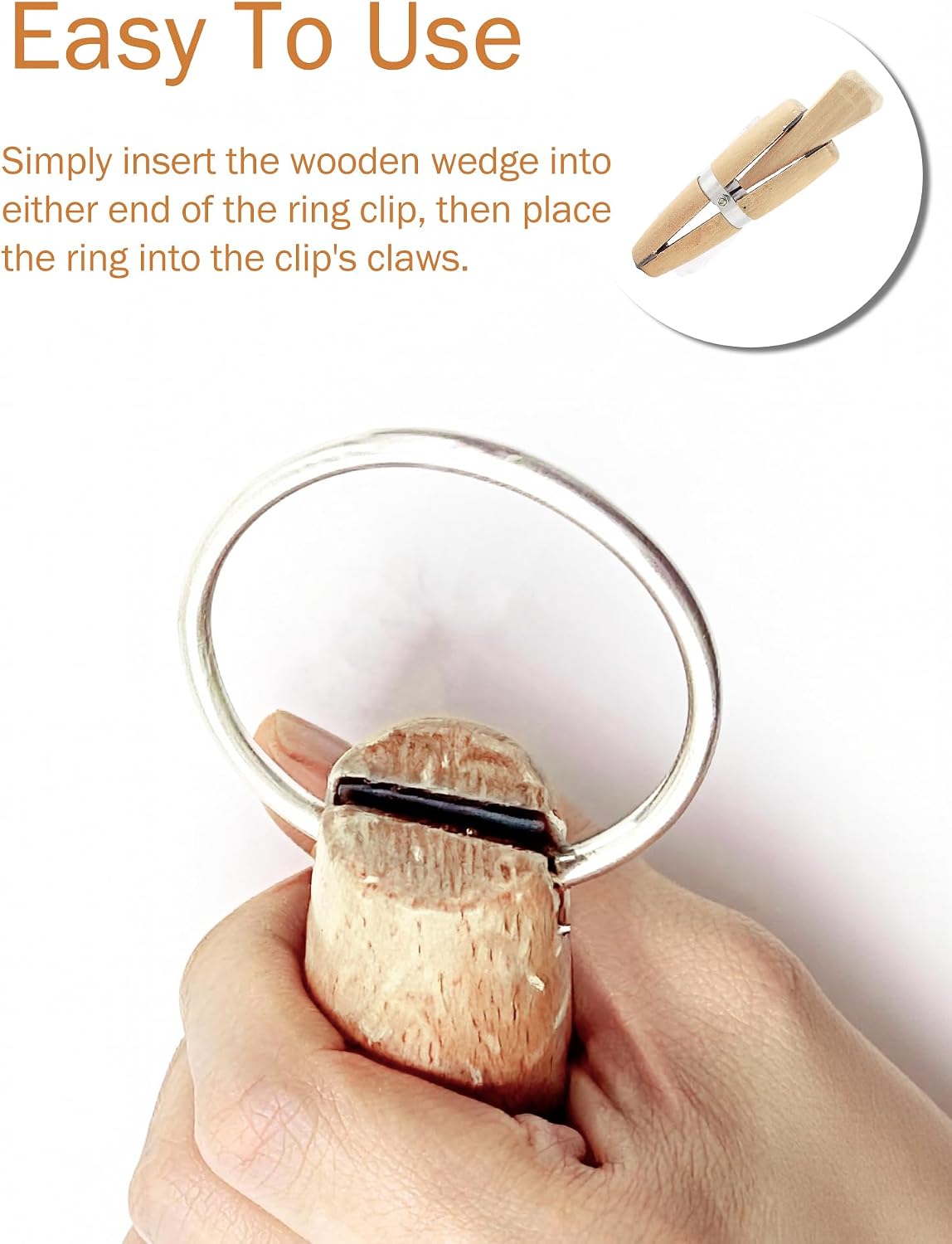 KooingTech Ring Clamp, Ring Clamps Jewelry Making, Wooden Jewelry Clamp for Gripping and Fixing Small and Delicate Components