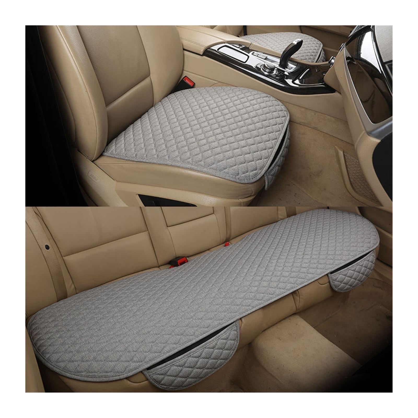 Housses de siège de voiture complètes avec coussin gris anti-usure taille 1