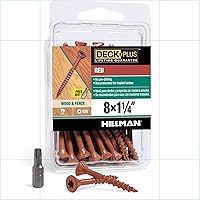 Vista 52 de Deck Plus Tornillos para valla y madera exterior con revestimiento epoxi de 2 pulgadas #8 x 2 Torx/Star Drive Incluido, rosca gruesa, tornillo Rojo