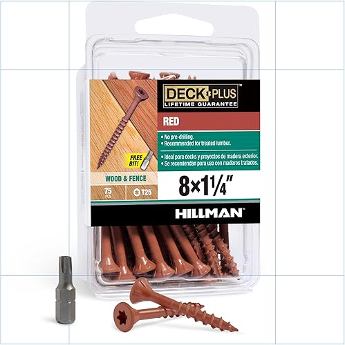 Miniatura 52 de Deck Plus Tornillos para Madera Exterior y Cercas con Revestimiento Epoxi de 2-1/2 Pulgadas #10 x 2-1/2" Torx/Star Drive Incluido Rosca Gruesa