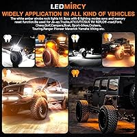Vista 7 de LEDMIRCY Switchback Kit de Luces LED para Rocas Blanco/Ámbar Estroboscópicas con Arnés de Cableado 8 Módulos 6 Modos Función de Reinicio Función