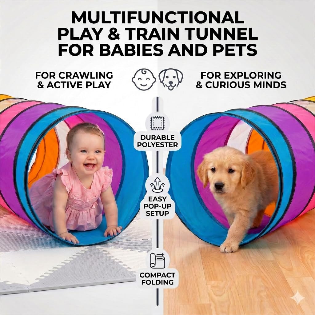 Tunnel Bambini XL 180 cm. : Tenda Psicomotricita per Bambini : Giochi per Natale