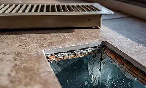 Miniatura 6 de Metal Magery Cubiertas para registro de piso de 4 x 10 pulgadas, color marrón, 4 x 10 pulgadas, rejillas de ventilación de piso de acero resistente,