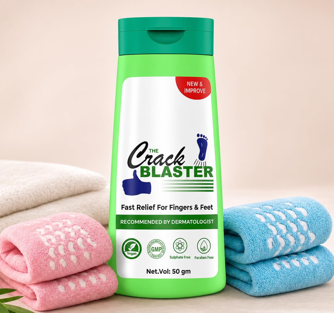 Crack Blaster Foot Cream (50g) and Moisturizing Spa 1 Pair Silicone Gel Socks Combo | Intensive Repair for Dry, Rough & Cracked Heels | Dermatologist Recommended, Sulphate & Paraben-Free Foot Care Kit for Men & Women(Crack+Blaster)-image-27