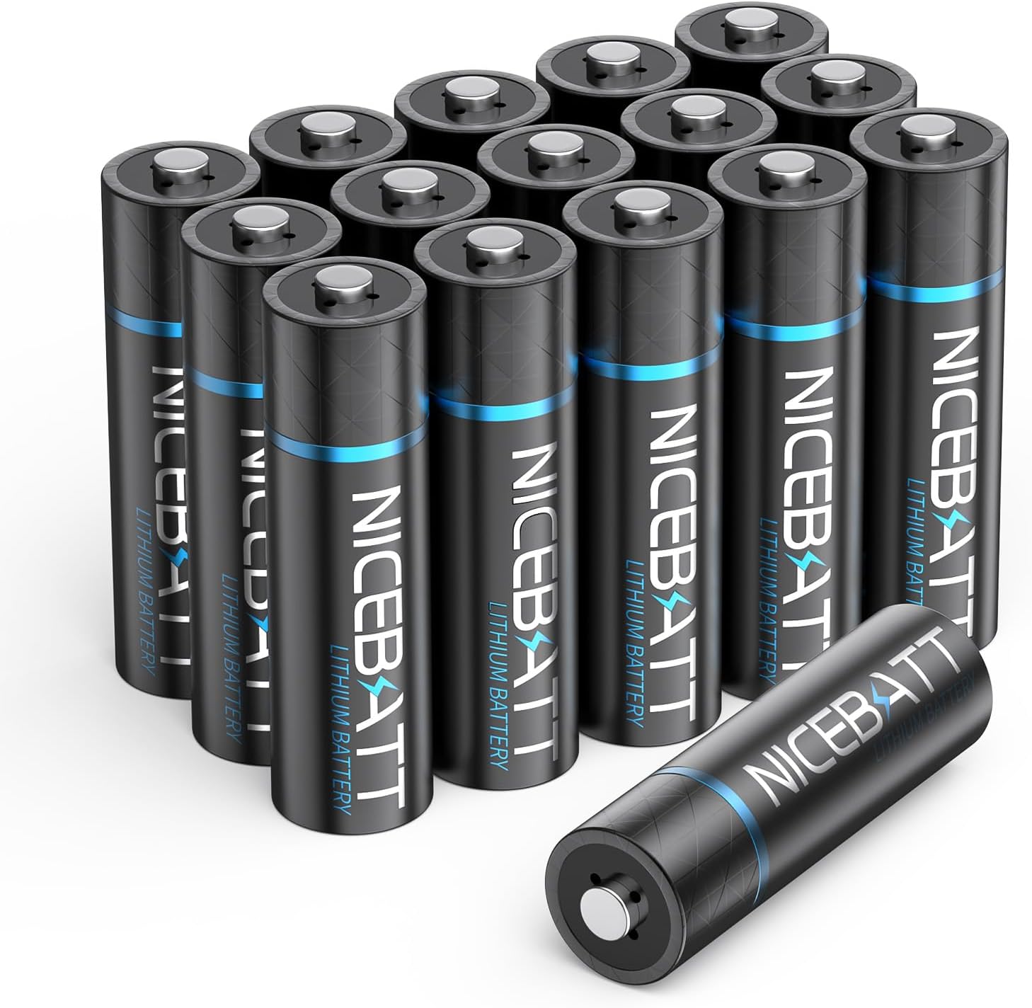 NICEBATT Lithium AA Batteries 3500mAh 16 Count, 1.5V High Capacity Double A Battery for Blink Camera Freezer Thermometer etc